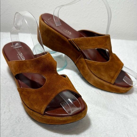 Aquatalia Brown Suede Mules - Picture 1 of 14